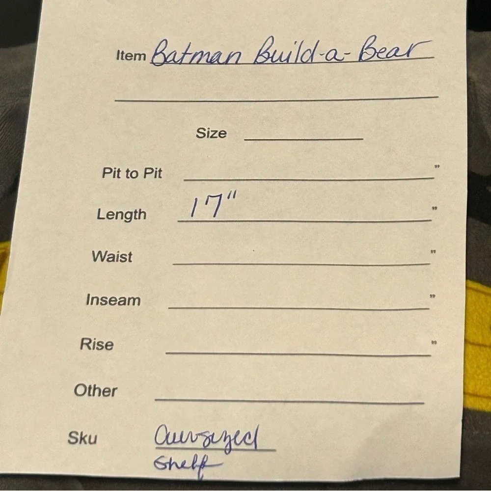 Build-A-Bear Batman Plush Bear‎ 2017 17in
